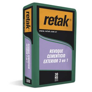 REVOQUE CEMENTICIO EXTERIOR 3 EN 1 RETAK X30KG
