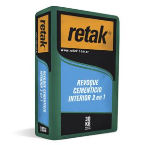 REVOQUE CEMENTICIO INTERIOR 2 EN 1 RETAK X30KG