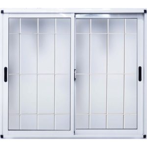 VENTANA CLASIC CORRED.VID.ENTERO C/REJA 1.00MX1.00M - ALUMINIO