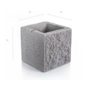 BLOQUE DE Hº SP MITAD BLOQUE 19X19X39CM SILKEBLOCK