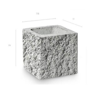 BLOQUE MITAD ESQUINERO.Hº SP 19X19X39CM SILKEBLOCK