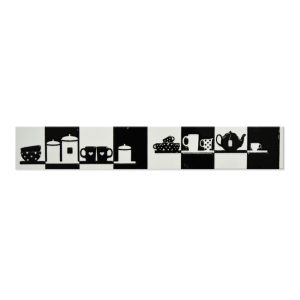 CERAMICO TEXTIL BLACK AND WHITE GUARDA VIDRIO 4.7 X 30 CM X UNIDAD